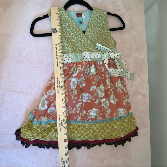 Matilda Jane print dress girls age 8 in excellent used condition green blue - Picture 8 of 8